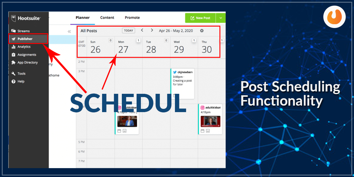 Post scheduling funtionality